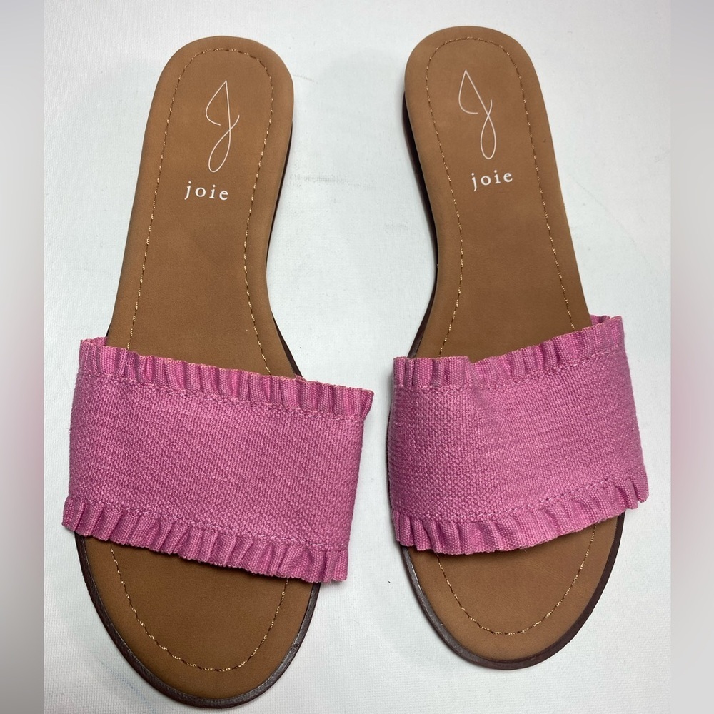 Joie NWOT Women’s Pink Fuchsia Slide Ruffled Sandals
